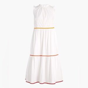 J.Crew Tiered midi ruffle dress with rickrack trim